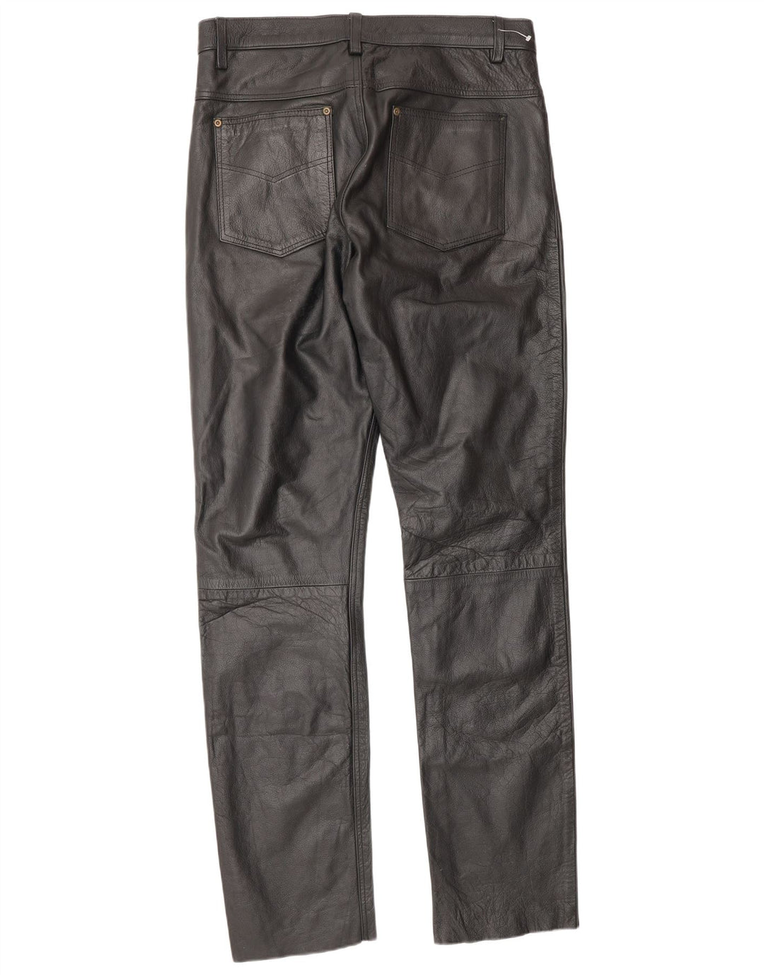Pantaloni in pelle vintage da uomo W34 L34 neri