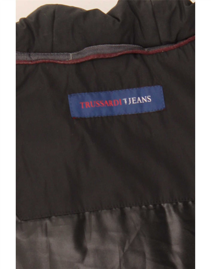 Giacca Parka da uomo con cappuccio Trussardi Jeans UK 40 Large Grigia