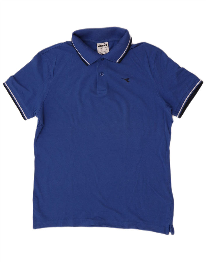 Polo Uomo Diadora Blu Medio in Cotone