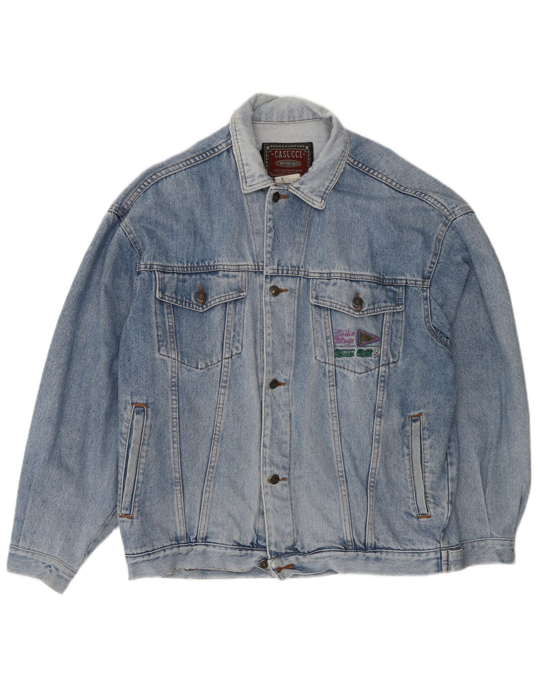 Casucci Giacca in denim da uomo UK 40 Large Blu Cotone