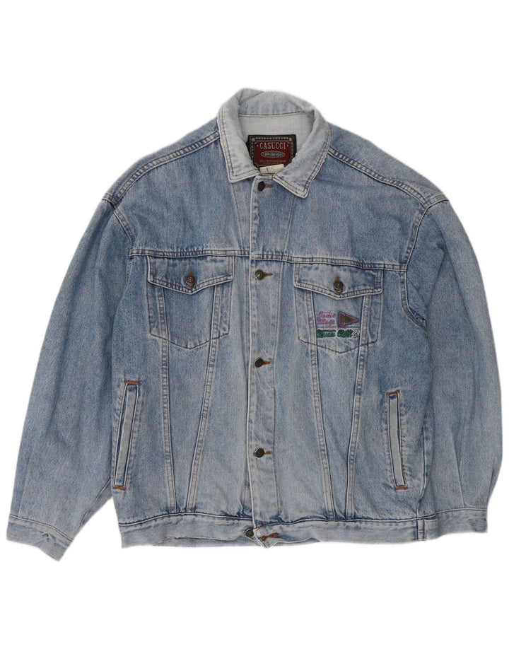 Casucci Giacca in denim da uomo UK 40 Large Blu Cotone