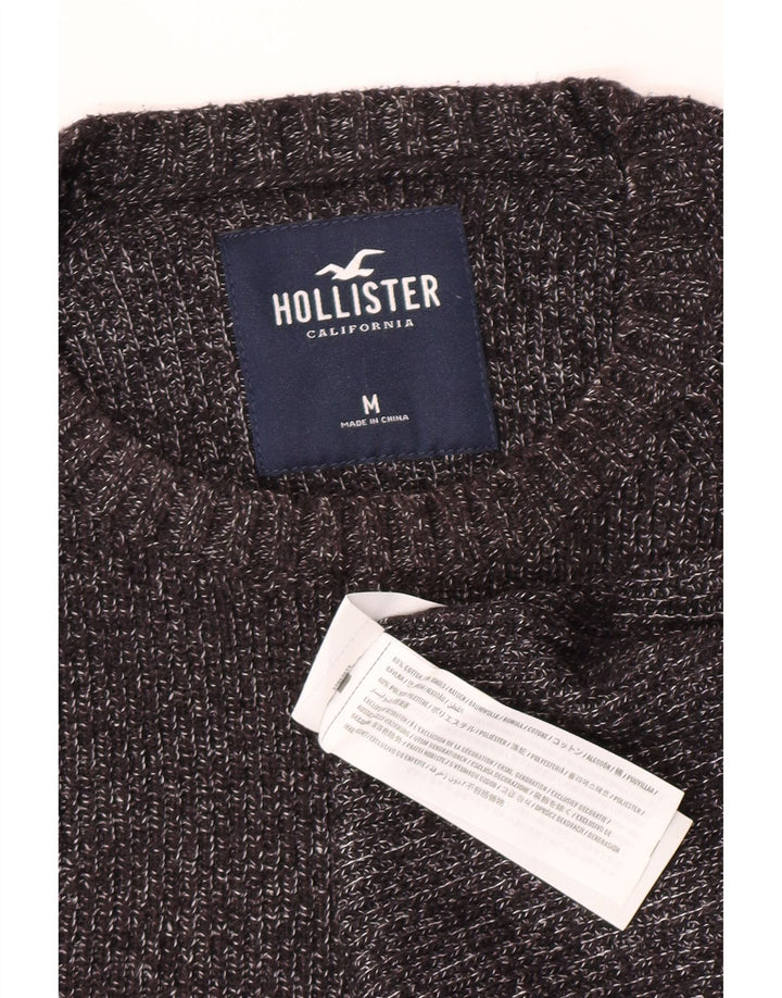 Maglione Hollister da uomo girocollo in cotone chiazzato grigio medio