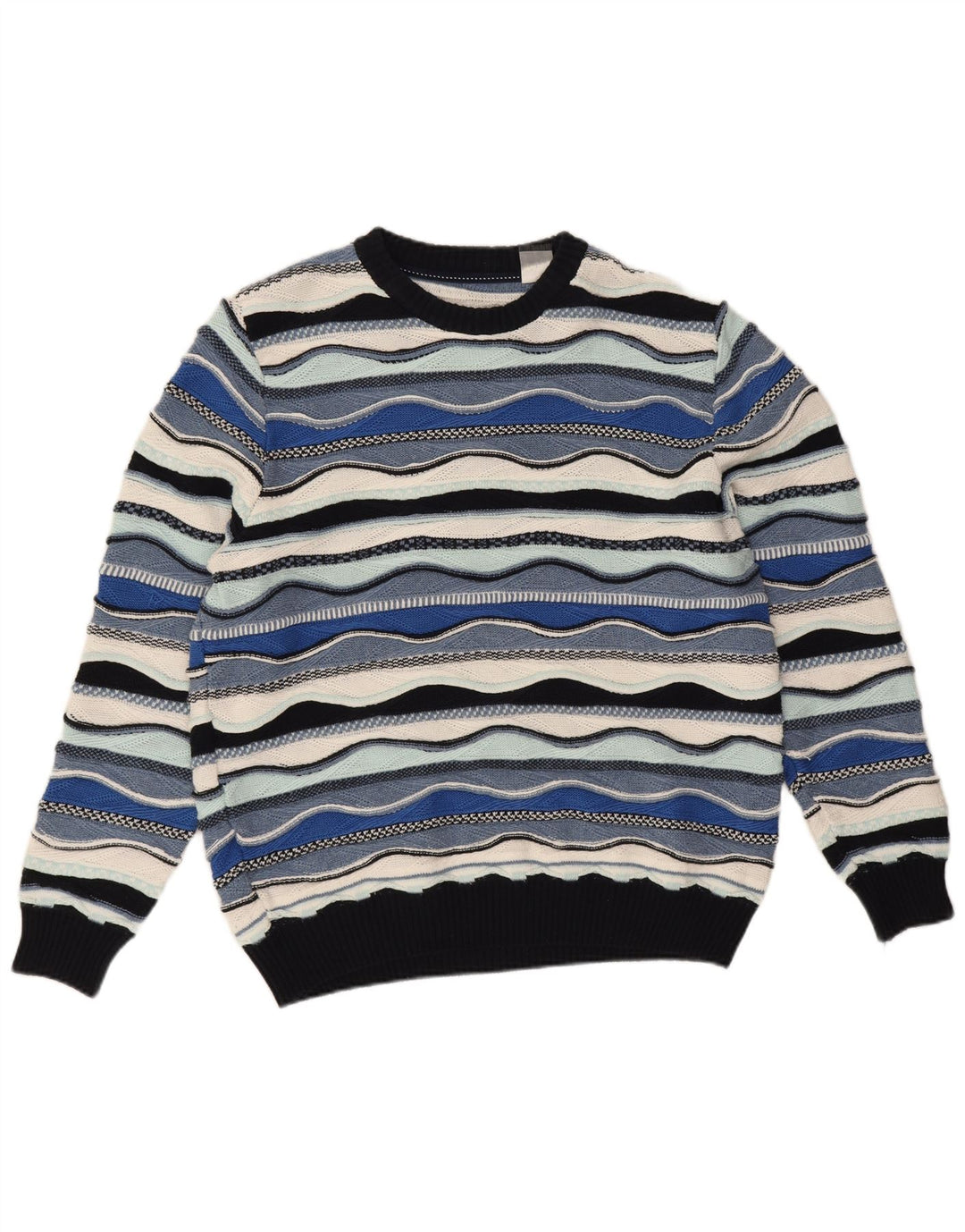 Maglione maglione girocollo da uomo Roger Kent EU 52 Large Blue Colourblock
