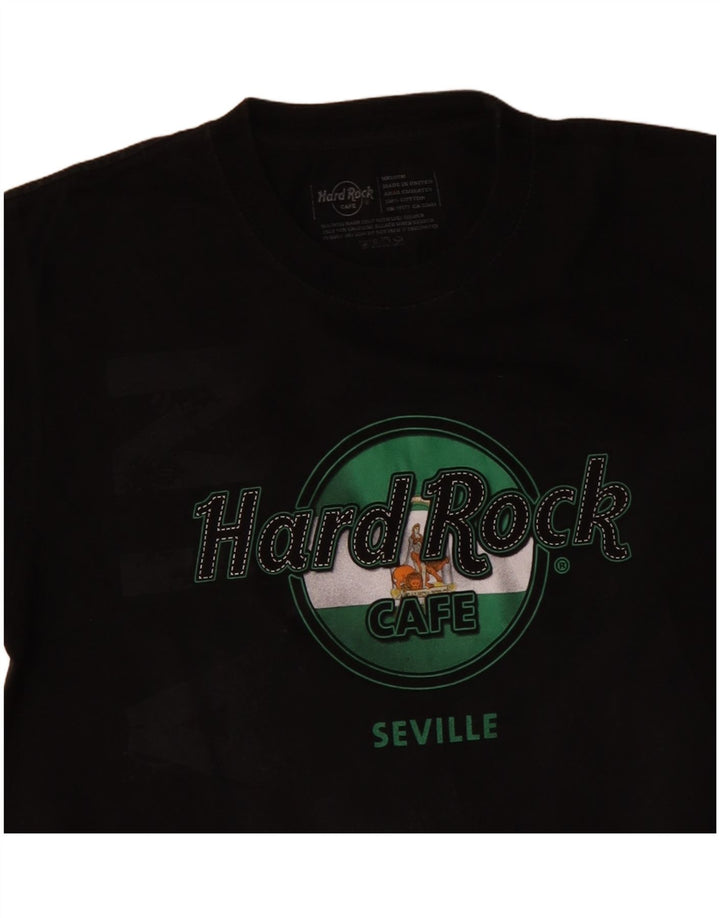 T-shirt grafica da uomo Siviglia Hard Rock Cafe Top in cotone nero medio