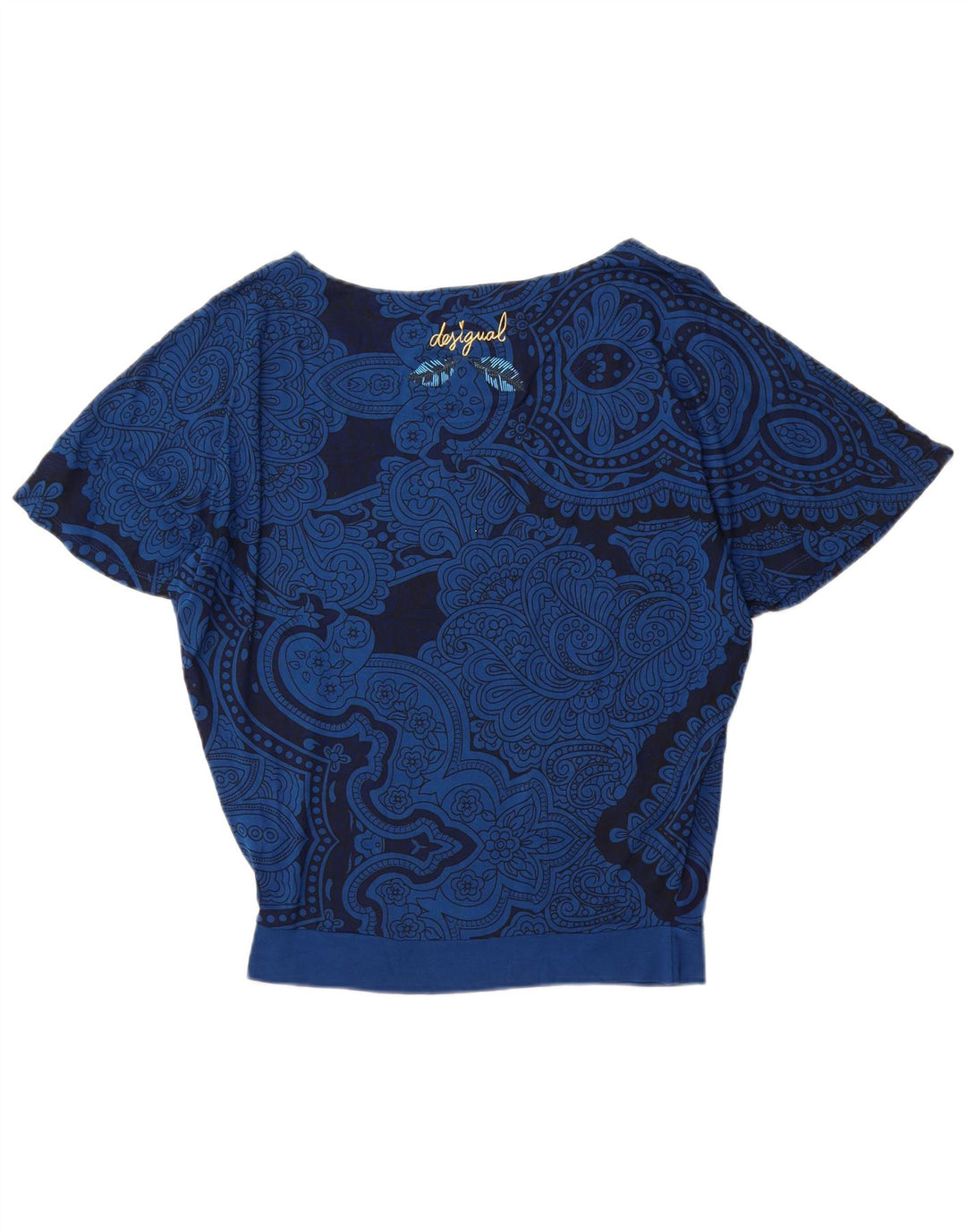 DESIGUAL Camicetta oversize a pipistrello da donna Top UK 10 Piccolo blu Paisley