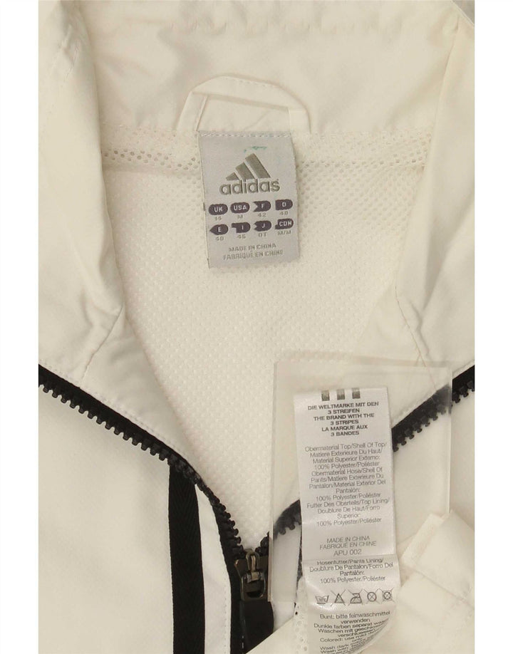 Giacca da tuta da donna Adidas UK 14 poliestere bianco medio