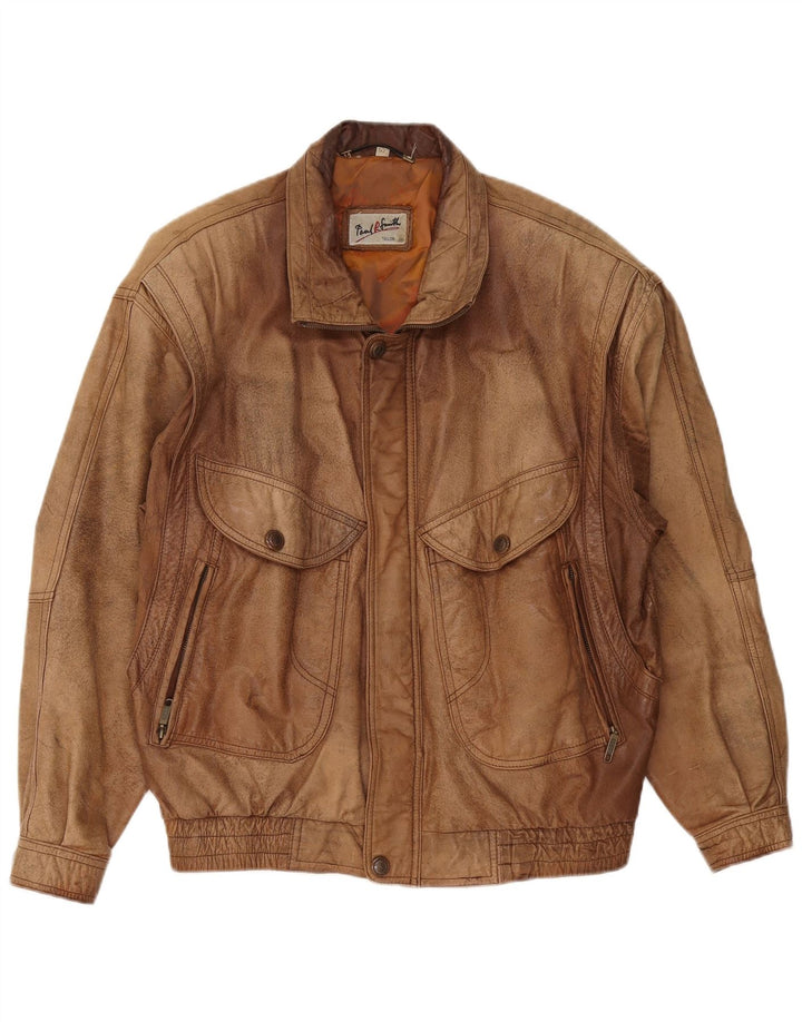 Giacca in pelle da uomo Paul Smith IT 52 XL in pelle marrone