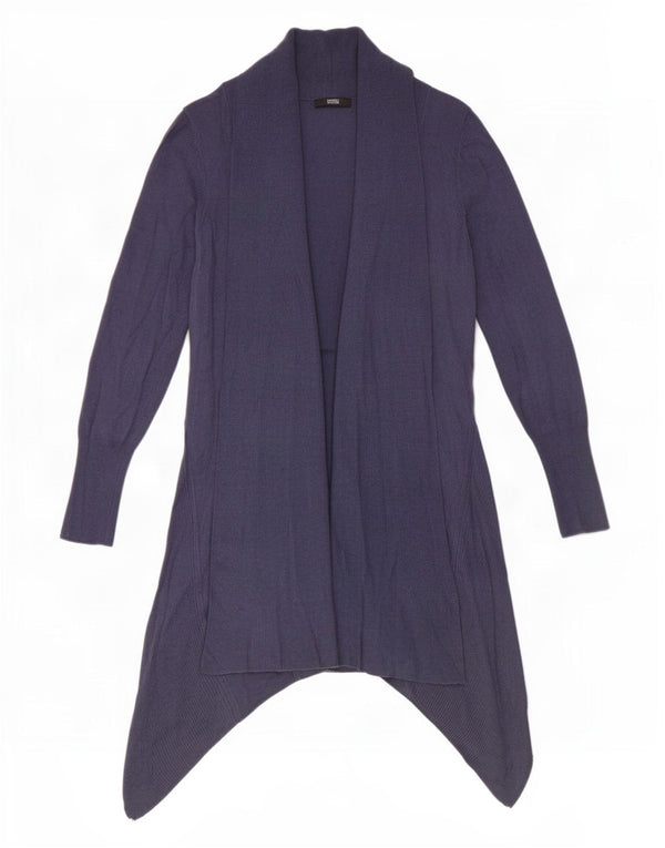 Maglione cardigan asimmetrico da donna Marks & Spencer UK 10 piccolo blu navy
