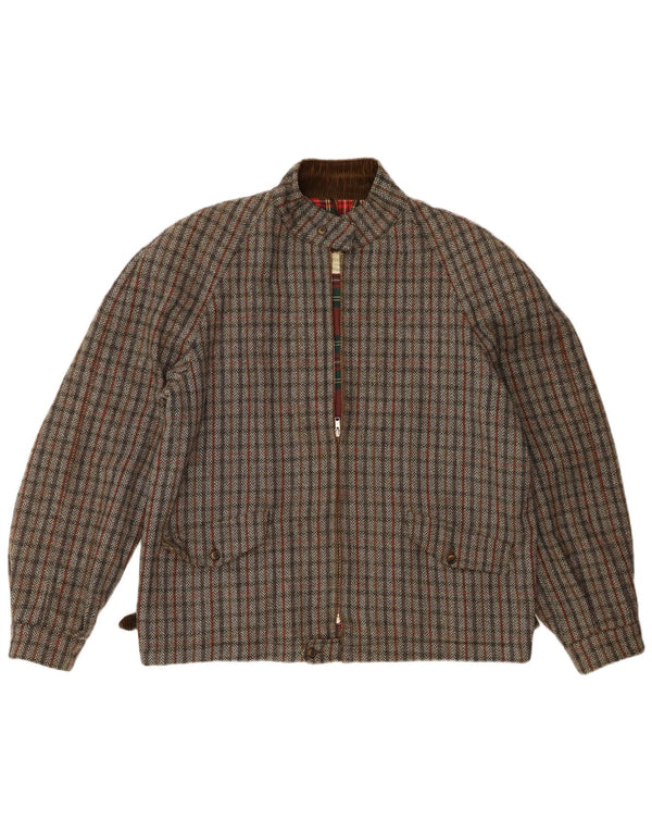 Giubbotto bomber da uomo Brooksfield EU 52 XL Lana vergine a spina di pesce grigia