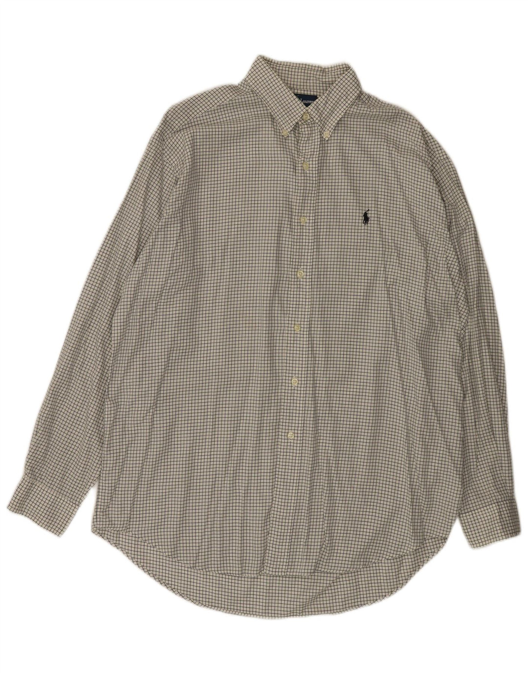 RALPH LAUREN Camicia Blake da uomo in cotone a quadri bianco sporco grande
