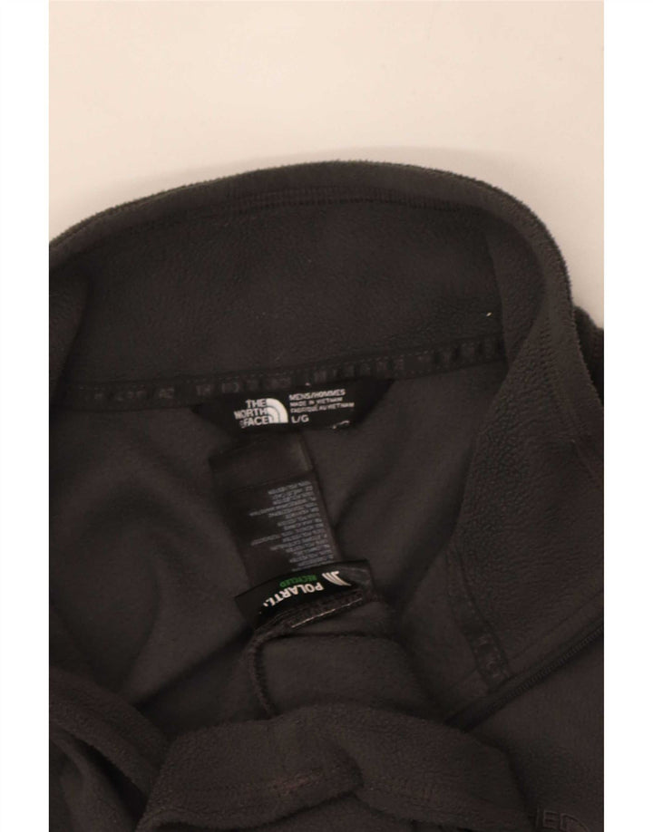 Maglione in pile da uomo The North Face con zip e collo, grande, in poliestere grigio