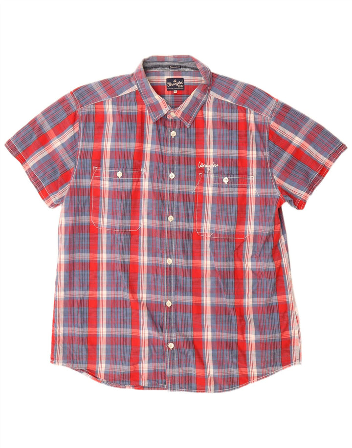 Camicia Wrangler da uomo a maniche corte, vestibilità regolare, 2XL, cotone a quadri rossi