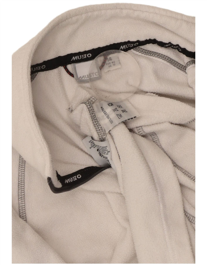 Maglione in pile da donna con collo e zip Musto UK 14 grande poliestere bianco