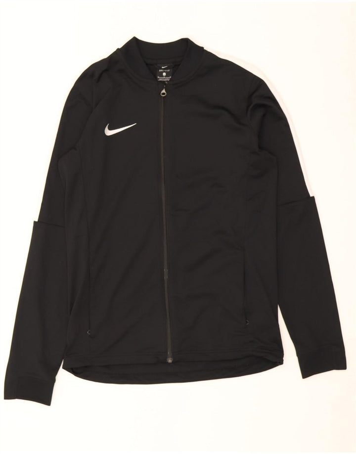 Giacca da tuta da uomo Nike Dri Fit, giacca in poliestere color block medio nero
