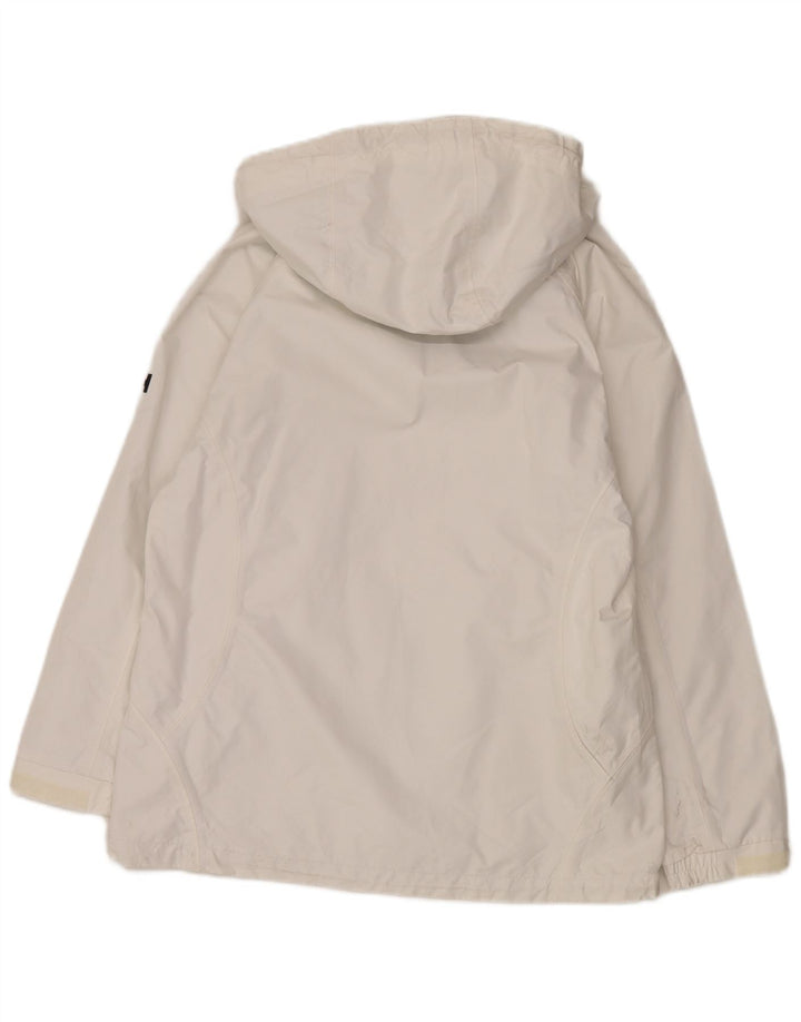 Giacca antipioggia con cappuccio da donna Helly Hansen UK 16 grande poliestere bianco