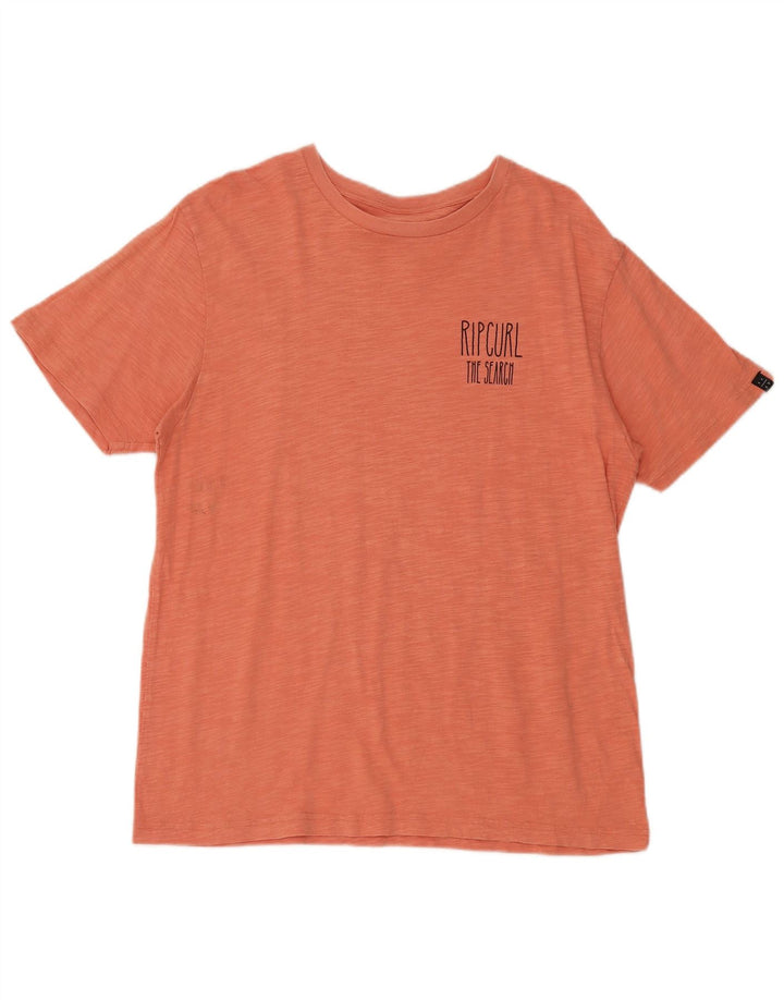 T-shirt grafica da uomo Rip Curl Top grande in cotone arancione