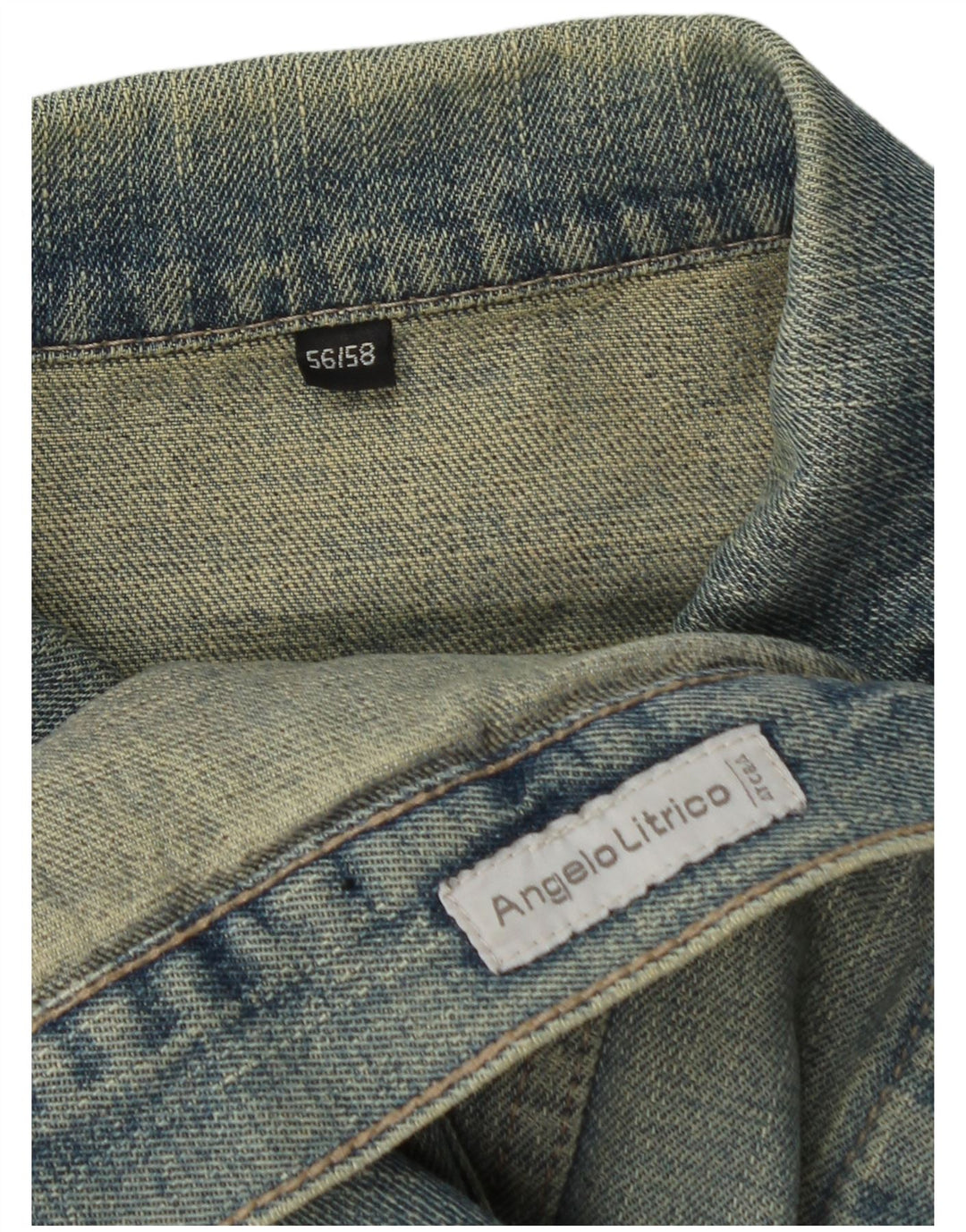 ANGELO LITRICO Giacca Jeans Uomo IT 56 3XL Blu Cotone