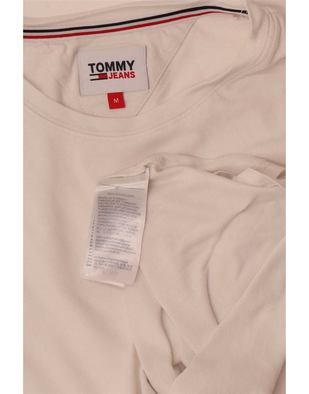 T-shirt da donna Tommy Hilfiger Top UK 12 cotone bianco medio