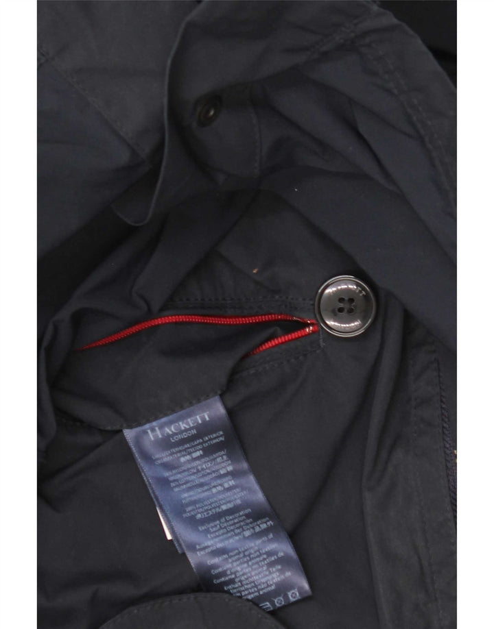 Cappotto doppiopetto da uomo Hackett UK 38 nylon blu navy medio