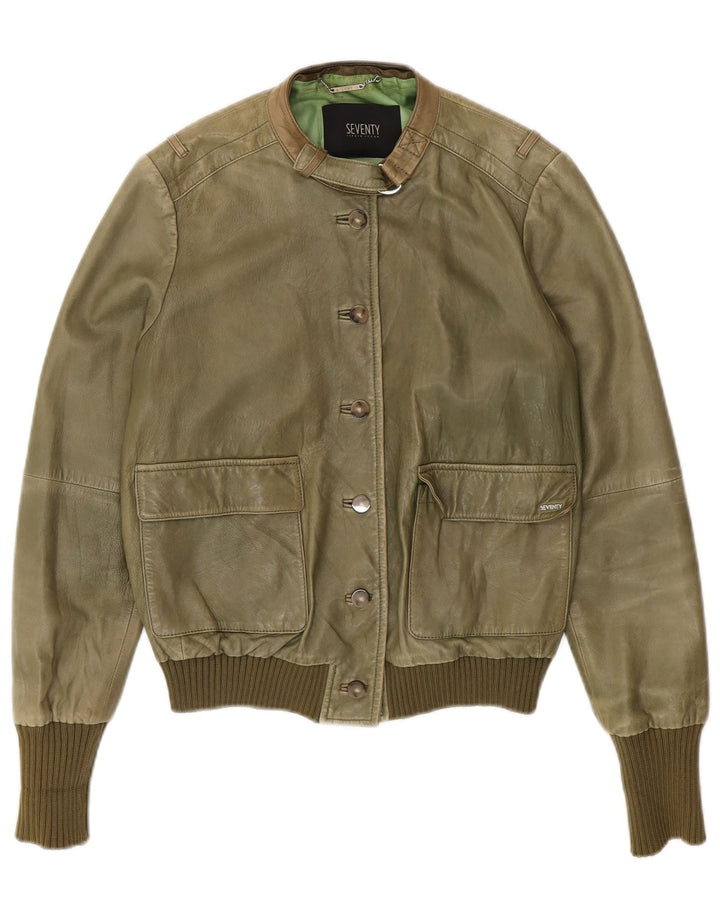 Giacca in Pelle Donna Seventy IT 42 Pelle Verde Medio