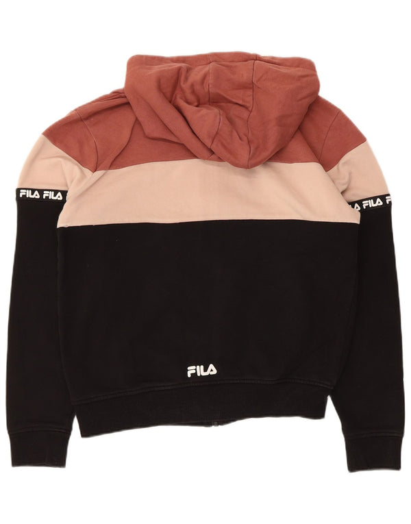 Felpa con cappuccio e zip da donna Fila UK 10 Small multicolore Colourblock