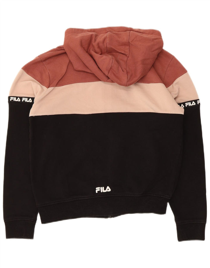 Felpa con cappuccio e zip da donna Fila UK 10 Small multicolore Colourblock