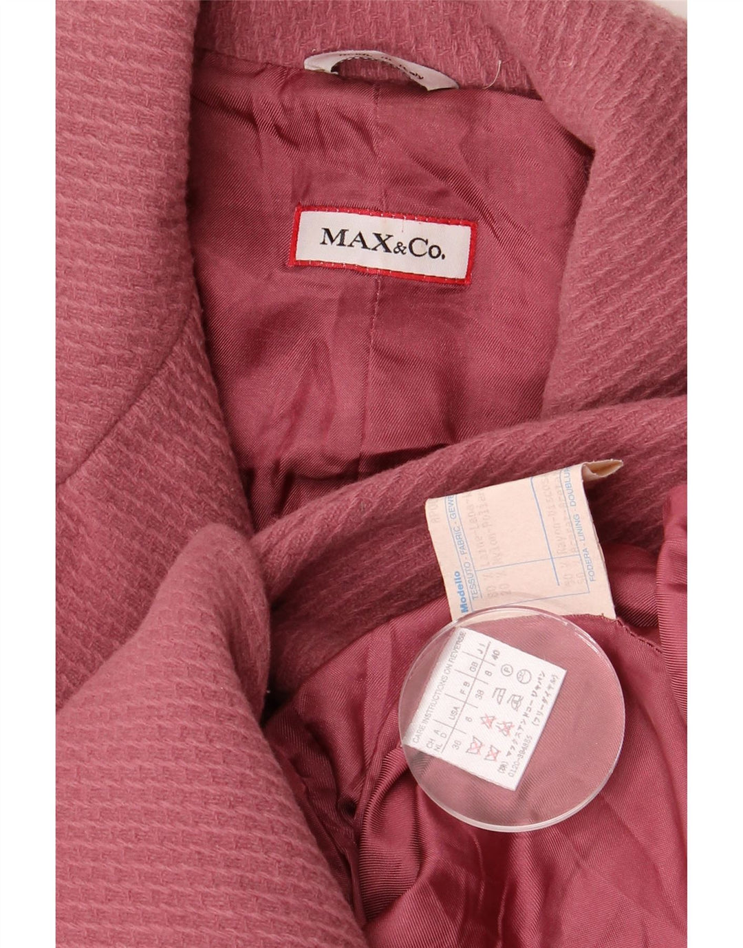 MAX & CO. Cappotto da donna UK 8 piccolo in lana rosa