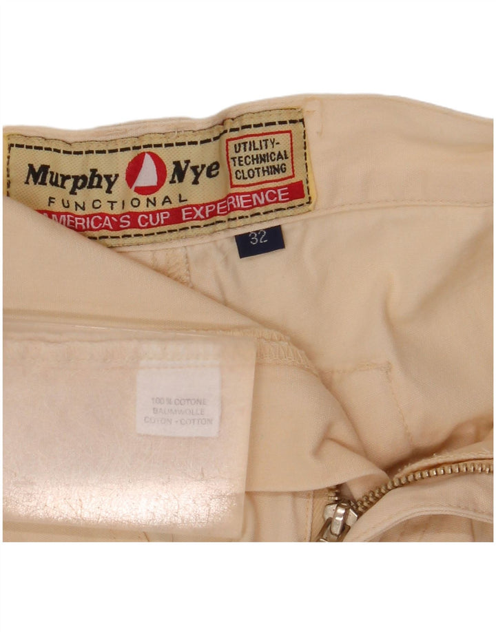 Pantaloncini cargo da donna Murphy & Nye W32 grandi in cotone beige
