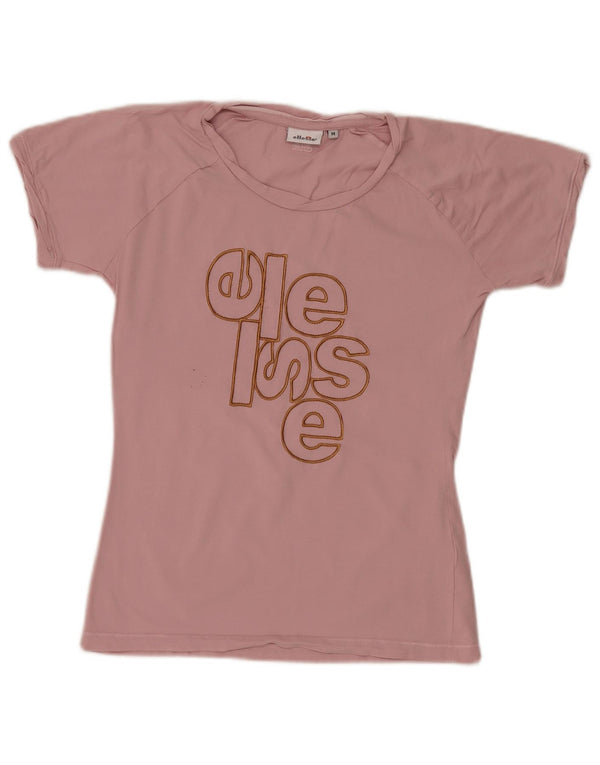 T-shirt grafica da donna Ellesse Top UK 12 cotone rosa medio
