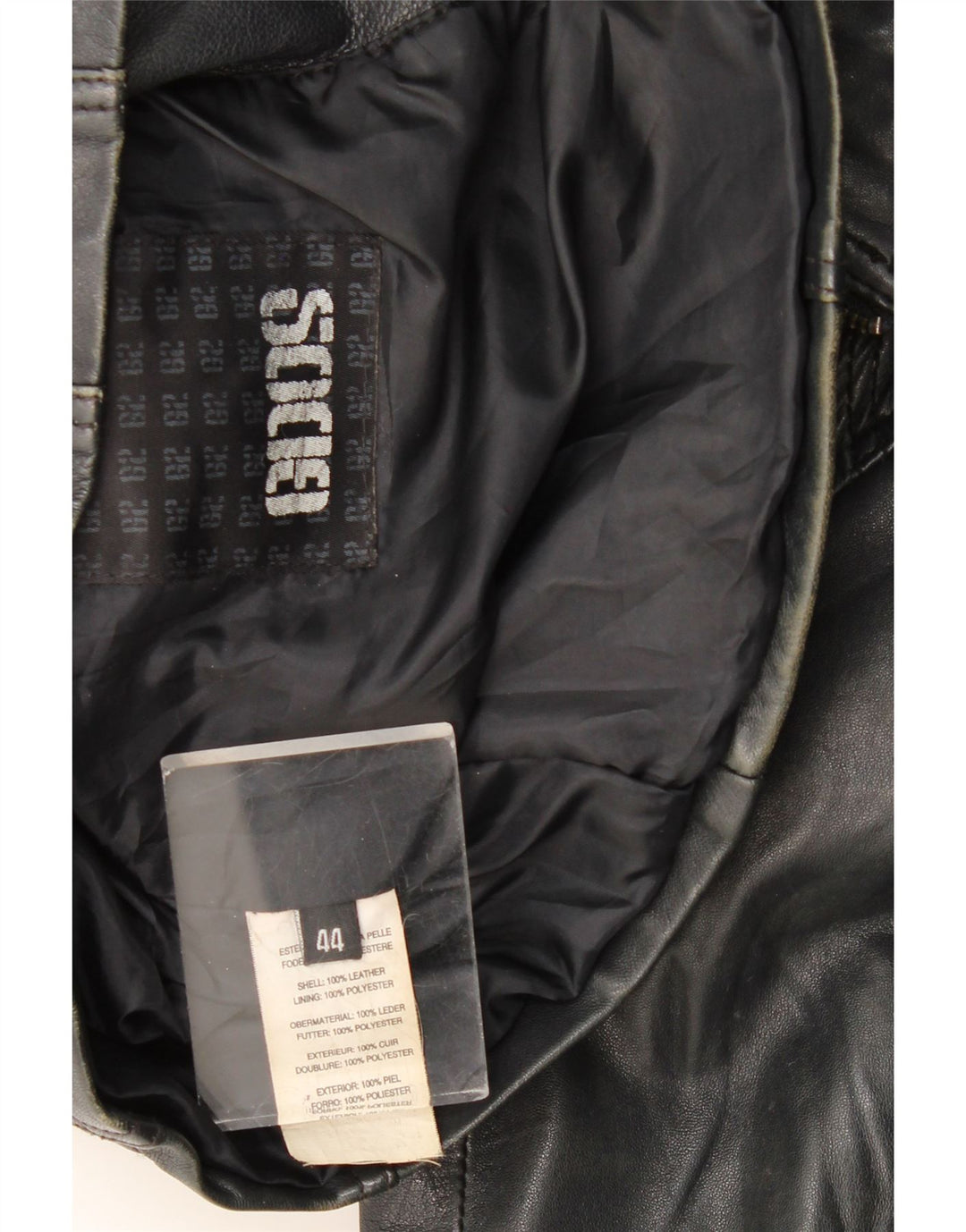 Giacca in pelle da donna vintage IT 44 media in pelle nera