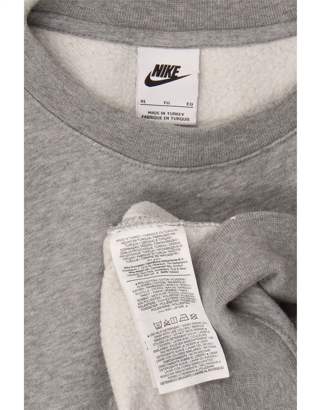 Felpa Nike Uomo Maglione XL Grigio Cotone