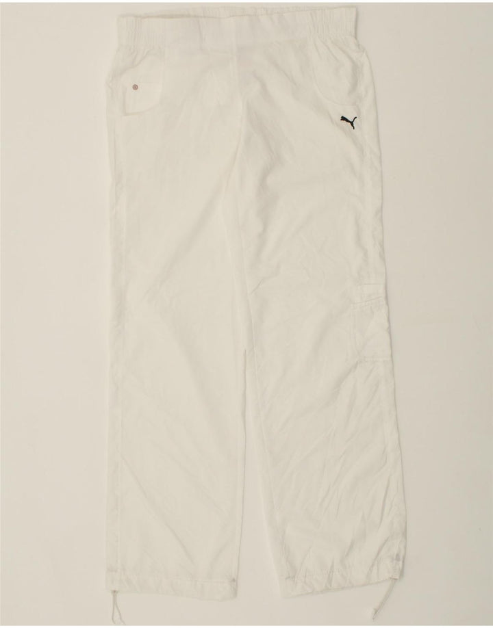 PUMA Womens Tracksuit Trousers UK 14 Large White Polyester Vintage Puma and Second-Hand Puma from Messina Hembry 