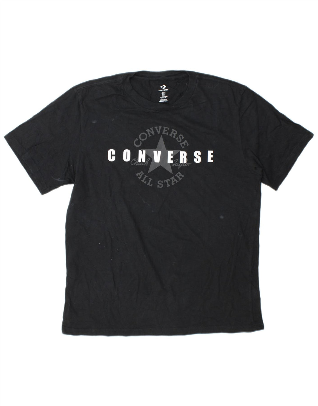 T-shirt grafica Converse da uomo Chuck Taylor Top in cotone blu navy medio