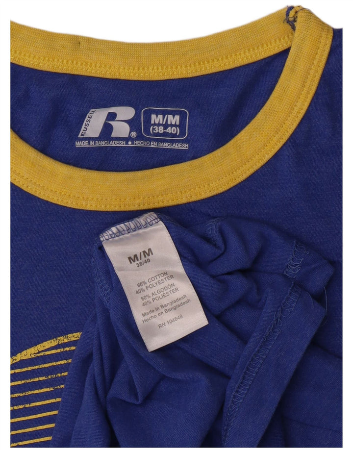 T-shirt grafica da uomo Russell Athletic Top in cotone blu medio