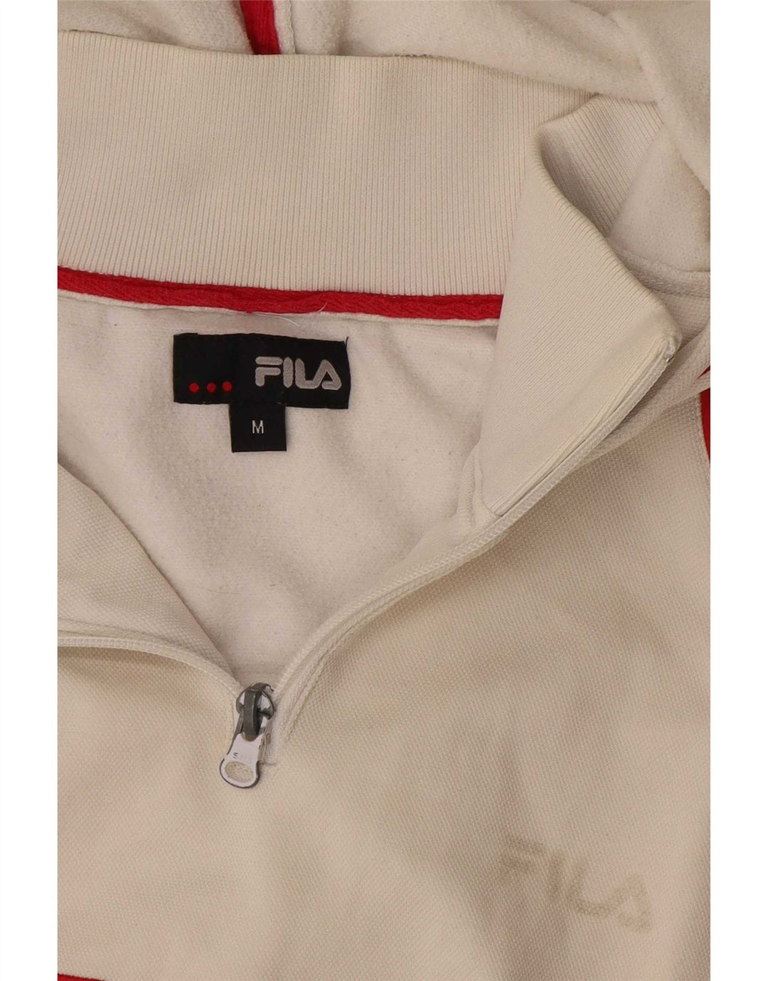 Maglione con cappuccio e zip grafica da uomo Fila, colore bianco medio