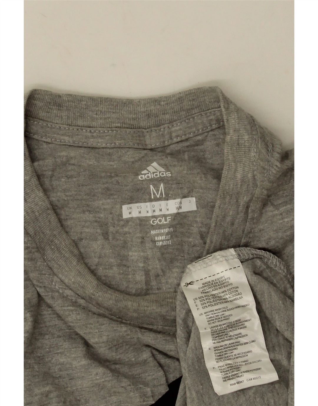 T-shirt grafica da uomo Adidas Top in poliestere chiazzato grigio medio