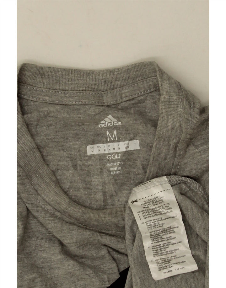 T-shirt grafica da uomo Adidas Top in poliestere chiazzato grigio medio