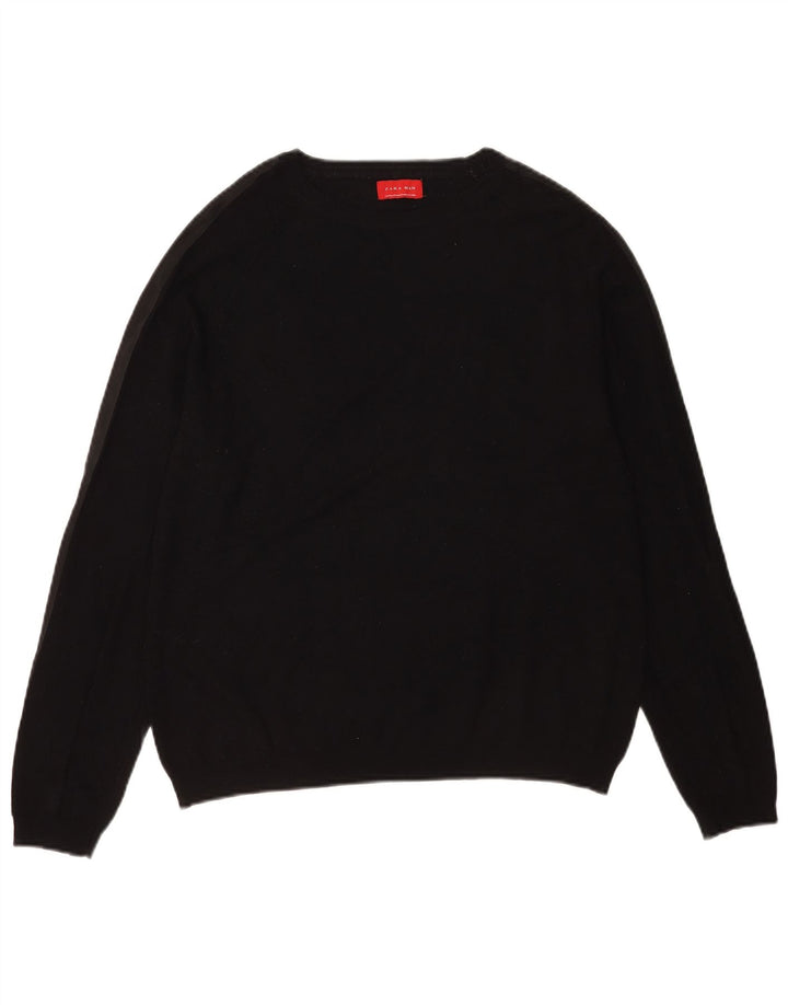 Maglione Zara da uomo con scollo a barca, colore nero medio