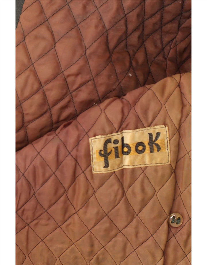 Cappotto in pelle doppio petto da donna Fibok UK 14 verde medio