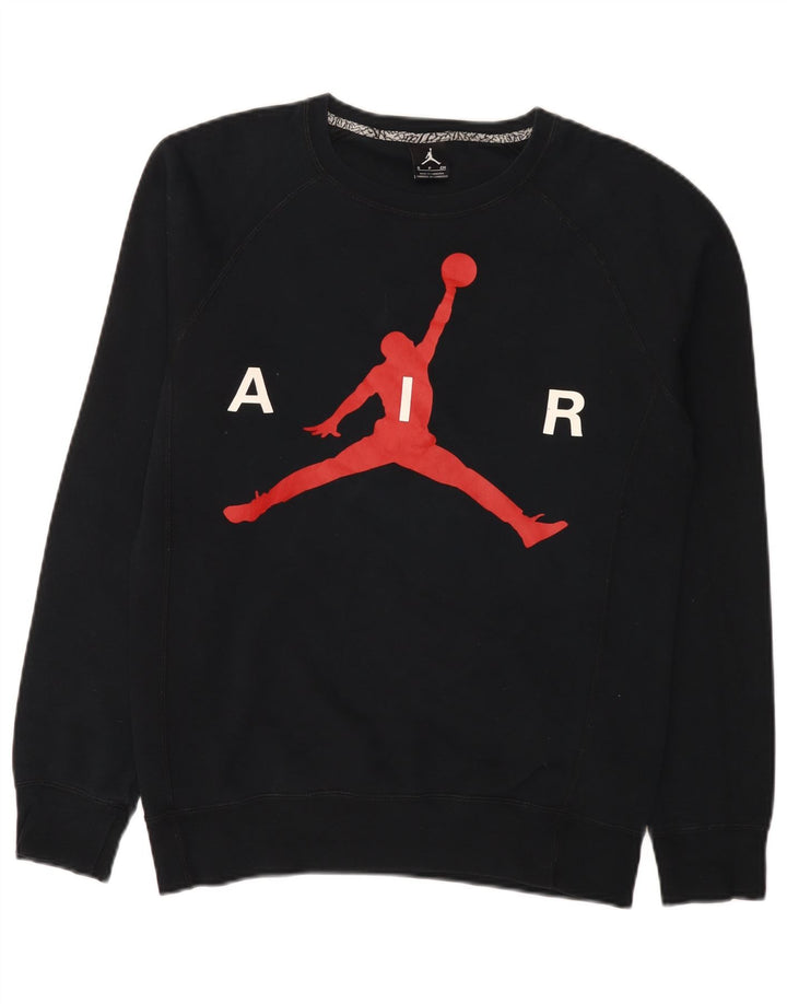 Felpa con grafica Jordan da uomo, piccola, in cotone nero