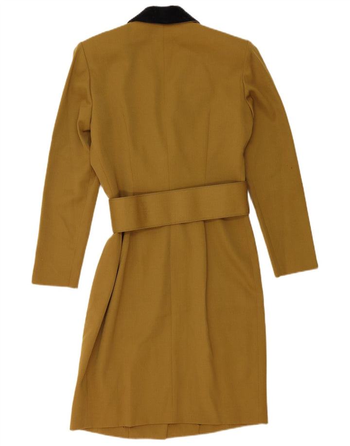 Cappotto doppiopetto vintage da donna IT 44 Lana color block color kaki medio