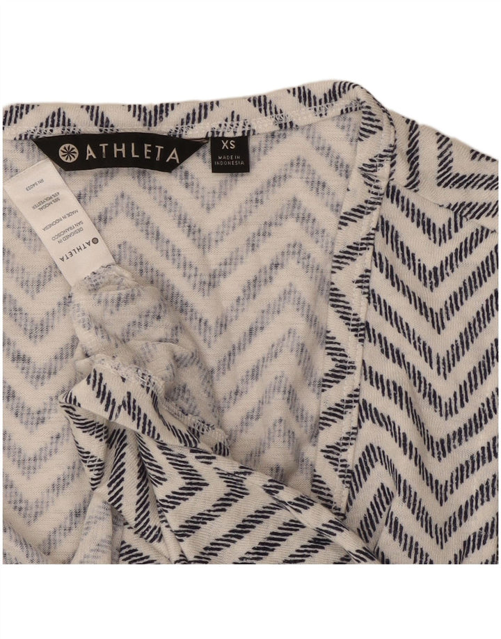 Camicetta senza maniche da donna Athleta UK 6 XS Bianco Chevron Modal