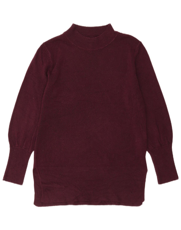 Maglione maglione a collo alto da donna Marks & Spencer UK 14 Bordeaux medio