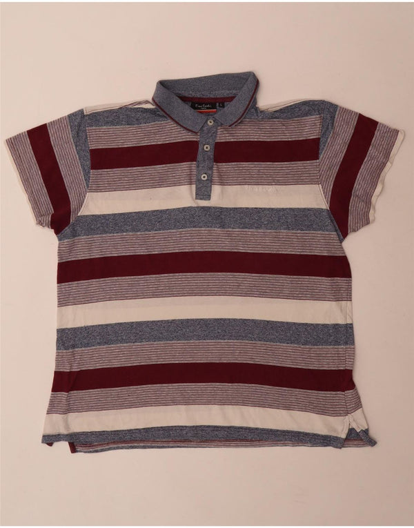 Polo da uomo dalla vestibilità regolare Pierre Cardin, a righe grandi, multicolore