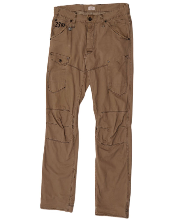 Pantaloni cargo dritti da uomo G-Star W32 L36 in cotone beige