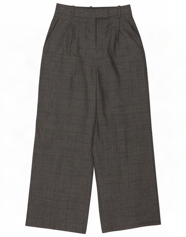 Zara Pantaloni da abito a gamba larga da donna medi W28 L30 Poliestere a quadri grigi