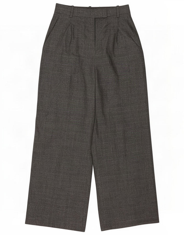 Zara Pantaloni da abito a gamba larga da donna medi W28 L30 Poliestere a quadri grigi