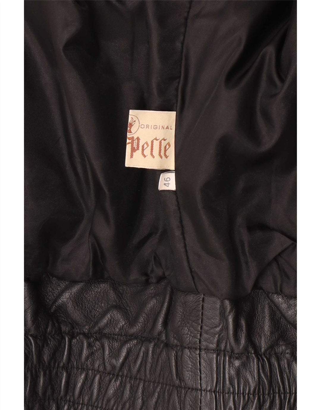 Giacca in pelle da uomo vintage IT 46 piccolo motociclista nero