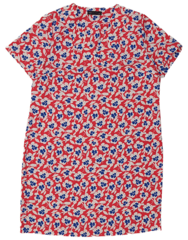 Abito a trapezio da donna Marks & Spencer UK 16 Grande poliestere floreale rosso