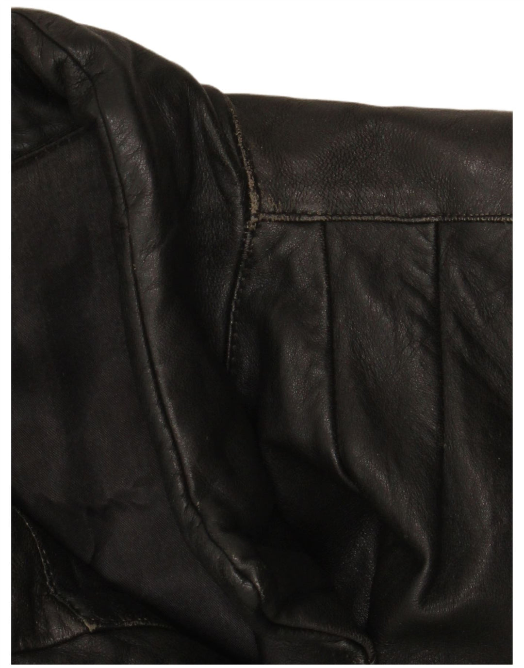 Cappotto in pelle da donna vintage IT 46 grande in pelle nera